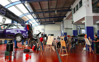 Illustrative: a garage turned into art studio. (Courtesy Manofim)