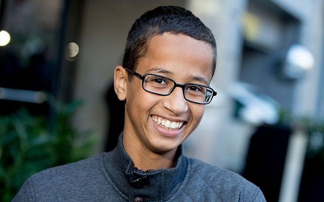 Ahmed Mohamed, the 14-year-old who was arrested at MacArthur High School in Irving, Texas, for allegedly bringing a hoax bomb to school, speaks during an interview with the Associated Press, Monday, Oct. 19, 2015, in Washington. (AP/Andrew Harnik) Ahmed Mohamed, the 14-year-old who was arrested at MacArthur High School in Irving, Texas, for allegedly bringing a hoax bomb to school, speaks during an interview with the Associated Press, Monday, Oct. 19, 2015, in Washington. (AP/Andrew Harnik)