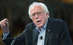 Democratic presidential candidate Senator Bernie Sanders speaking at the University of Chicago on September 28, 2015. (JTA/Scott Olson/Getty Images)