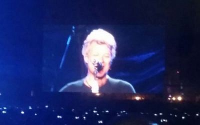 Jon Bon Jovi performs in Tel Aviv October 3, 2015 (Facebook)