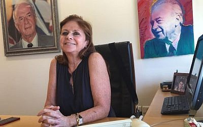 Dalia Rabin in her office at the Yitzhak Rabin Center (DH/ToI)