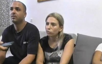 Liat Ohana after fighting a terrorist in Kiryat Gat on October 7, 2015. (Screen capture: Ynet) 