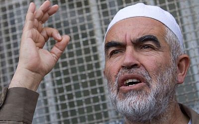 Raed Salah, leader of the northern branch of the Islamic Movement, in Jerusalem, March 26, 2015. (Miriam Alster/Flash90)