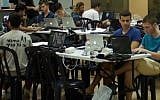 Hacking away at the Sukkathon, October 1, 2015. (Iddan Aharonson)