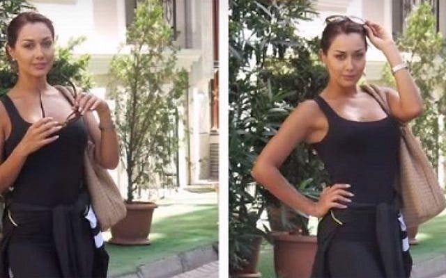 Images posted by Iranian actress Sadaf Taherian showing her without the head covering demanded by her country. (screen capture: YouTube) Images posted by Iranian actress Sadaf Taherian showing her without the head covering demanded by her country. (screen capture: YouTube)