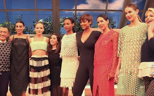 Danit Peleg (the short one in the middle) with the models and hosts of FABLife (Courtesy FABLife) Danit Peleg (the short one in the middle) with the models and hosts of FABLife (Courtesy FABLife)