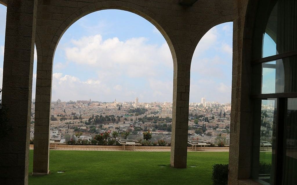 The view from the auditorium at Brigham Young University’s Jerusalem Center (Shmuel Bar-Am)