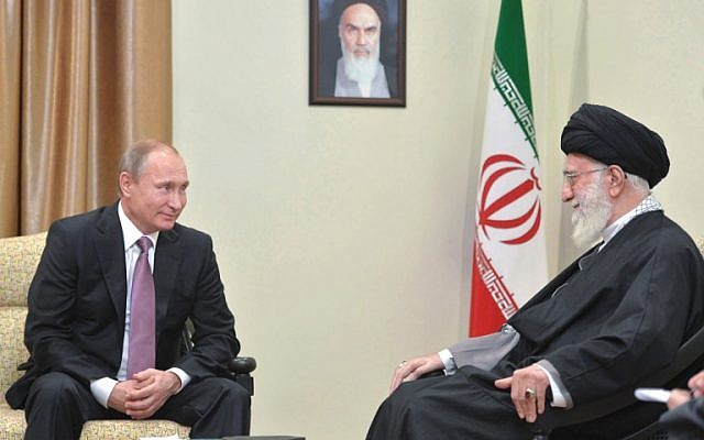 Russian President Vladimir Putin (L) meets with Iran's supreme leader Ayatollah Ali Khamenei in Tehran on November 23, 2015 (AFP/Sputnik/Alexei Druzhinin) Russian President Vladimir Putin (L) meets with Iran's supreme leader Ayatollah Ali Khamenei in Tehran on November 23, 2015 (AFP/Sputnik/Alexei Druzhinin)