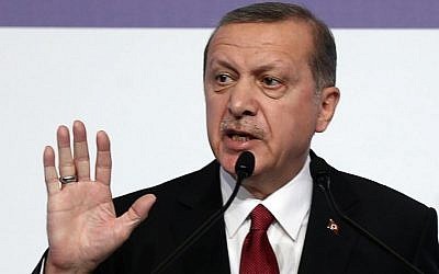 Turkish President Recep Tayyip Erdogan at the G20 Summit in Antalya, Turkey, on November 16, 2015. (Adem Altan/AFP)