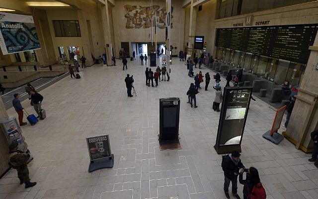 A soldier (bottom L) patrols Brussels Central Station on November 22, 2015. Switzerland announced on Sunday that it was holding 33 people suspected of links to jihadist groups. (John Thys/AFP) A soldier (bottom L) patrols Brussels Central Station on November 22, 2015. Switzerland announced on Sunday that it was holding 33 people suspected of links to jihadist groups. (John Thys/AFP)