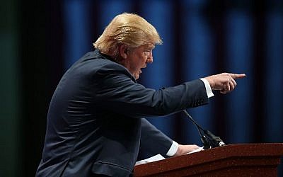 Republican presidential candidate Donald Trump speaks during the Sunshine Summit conference being held at the Rosen Shingle Creek, November 13, 2015 Orlando, Florida. (Joe Raedle/Getty Images/AFP)
