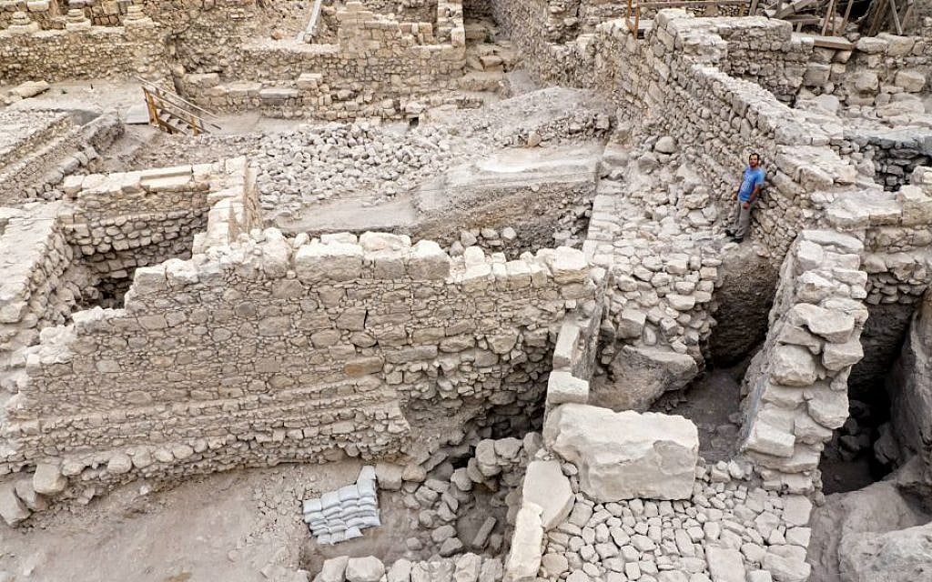 Remains of the Acra citadel and tower in the City of David in Jerusalem. (Assaf Peretz/courtesy of the Israel Antiquities Authority) Remains of the Acra citadel and tower in the City of David in Jerusalem. (Assaf Peretz/courtesy of the Israel Antiquities Authority)