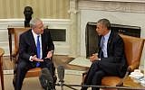 Prime Minister Benjamin Netanyahu meets with US President Barack Obama in the White House on November 9, 2015 (Raphael Ahren/Times of Israel)