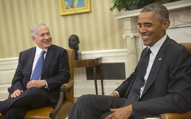 President Barack Obama meets with Prime Minister Benjamin Netanyahu in the Oval Office of the White House in Washington, DC on Wednesday, October 1, 2014. (AP Photo/Pablo Martinez Monsivais)