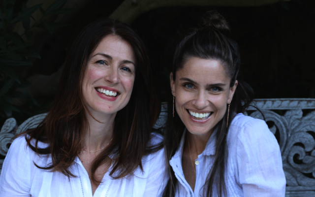 Andrea Troyer, left, and Amanda Peet. (Kveller/JTA)