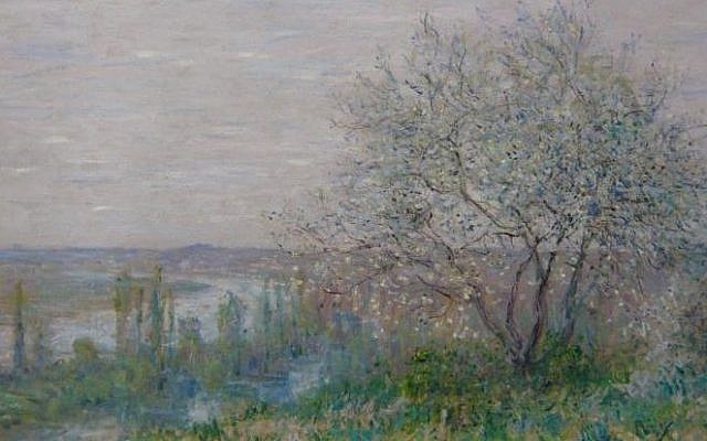 Illustrative: A painting by Claude Monet, Au-dessus de Vétheuil (Effet de printemps), that was reproduced on the website lostart.de, a website publishing reproductions of art suspected of having been looted by the Nazis during World War II. (Courtesy lostart.de) Illustrative: A painting by Claude Monet, Au-dessus de Vétheuil (Effet de printemps), that was reproduced on the website lostart.de, a website publishing reproductions of art suspected of having been looted by the Nazis during World War II. (Courtesy lostart.de)