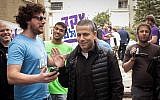 Former Jewish Home MK Yinon Magal, seen here as a Knesset candidate in Tel Aviv, January 14, 2014. (Amir Levi/Flash90)