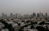 Hazy view over Tel Aviv as a dust storm covers the city, November 4, 2015. (Photo by Miriam Alster/Flash90)