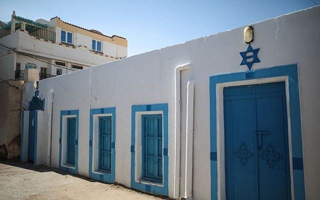 A Star of David is seen outside the Synagogue of the Kohanim of Djirt, at Hara Kbira, the main Jewish neighborhood on the Island of Djerba, southern Tunisia, October 29, 2015. (Photo by AP Photo/Mosa'ab Elshamy)
