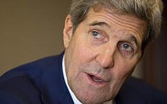 U.S. Secretary of State John Kerry speaks with members of the traveling press during his stop in Abu Dhabi, United Arab Emirates, on Monday, Nov. 23, 2015. (AP/Jacquelyn Martin)