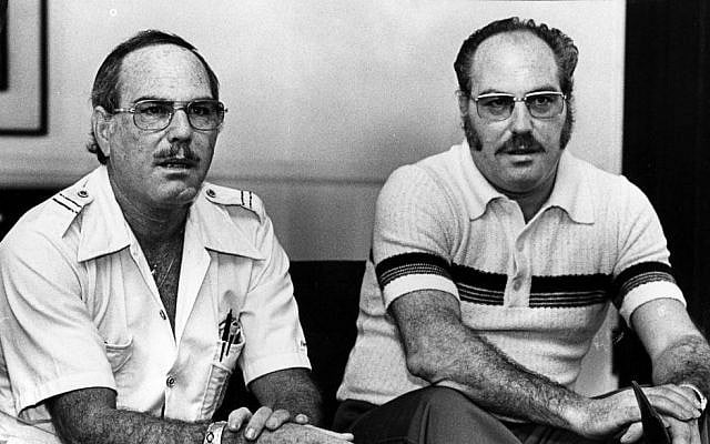 In this Nov. 25, 1979 photo, Jack Yufe, left, and his twin brother, Oskar, look on. Separated soon after birth, Jack Yufe was raised as a Jew in Trinidad while his sibling Oskar grew up in Nazi Germany where he joined the Hitler Youth when he was 12. Jack Yufe, who survived his brother by 18 years, died Monday, Nov. 9, 2015, at age 82. (Robert Lachman/Los Angeles Times via AP) In this Nov. 25, 1979 photo, Jack Yufe, left, and his twin brother, Oskar, look on. Separated soon after birth, Jack Yufe was raised as a Jew in Trinidad while his sibling Oskar grew up in Nazi Germany where he joined the Hitler Youth when he was 12. Jack Yufe, who survived his brother by 18 years, died Monday, Nov. 9, 2015, at age 82. (Robert Lachman/Los Angeles Times via AP)