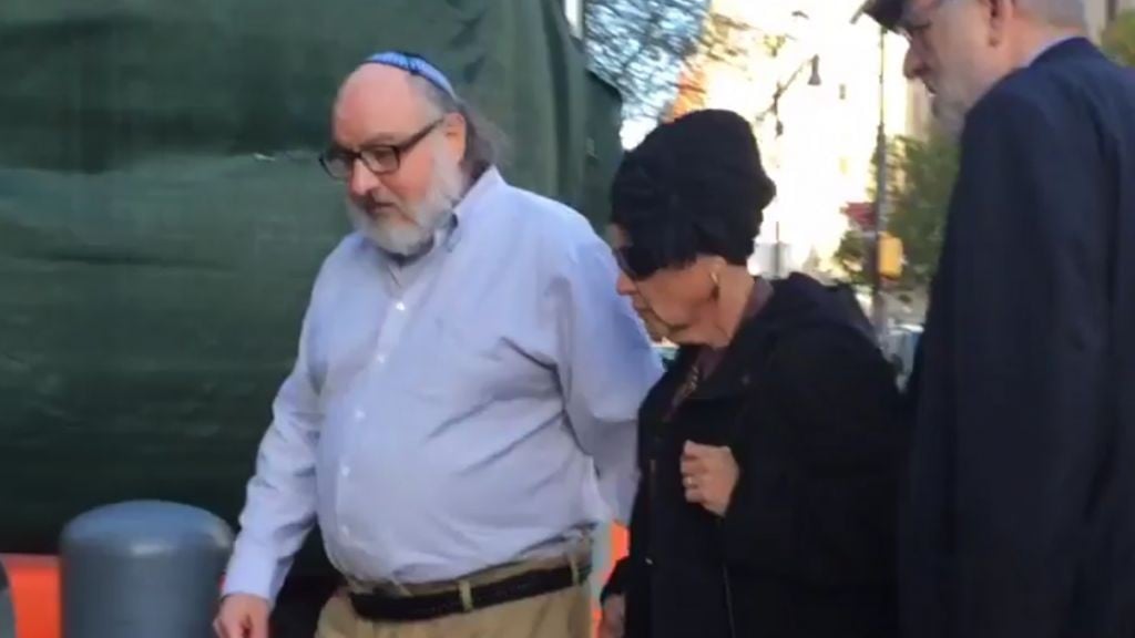 In this still image from video provided by WCBS-TV, convicted spy Jonathan Pollard, left, arrives at a federal courthouse in New York with his wife, Esther, to check in at a probation office just hours after he was released from prison on Friday, Nov. 20, 2015. (Ilana Gold/WCBS-TV via AP) In this still image from video provided by WCBS-TV, convicted spy Jonathan Pollard, left, arrives at a federal courthouse in New York with his wife, Esther, to check in at a probation office just hours after he was released from prison on Friday, Nov. 20, 2015. (Ilana Gold/WCBS-TV via AP)