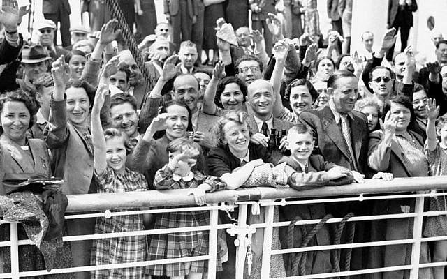 In this June 17, 1939 file photo, German Jewish refugees return to Antwerp, Belgium, aboard the St. Louis after they had been denied entrance to Cuba and the United States. (AP)