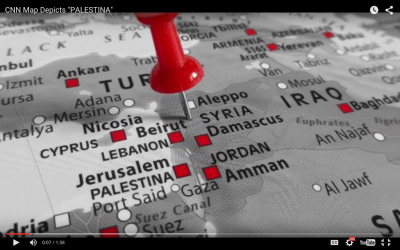 CNN map with "Palestina" highlighted by HonestReporting, November 26, 2015 (YouTube screenshot)