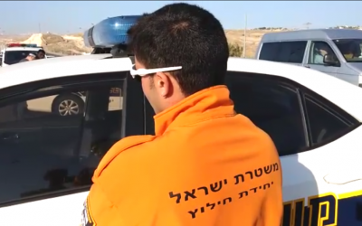 The volunteer police officer who shot the terrorist as he carried out a car-ramming attack near Kfar Adumim describes what happened on November 27, 2015. (Screen capture: Israel Police)