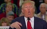 US presidential hopeful Donald Trump makes a reference to New York Times reporter Serge Kovaleski during a speech, November 24, 2015. (YouTube: Richard Rabat)