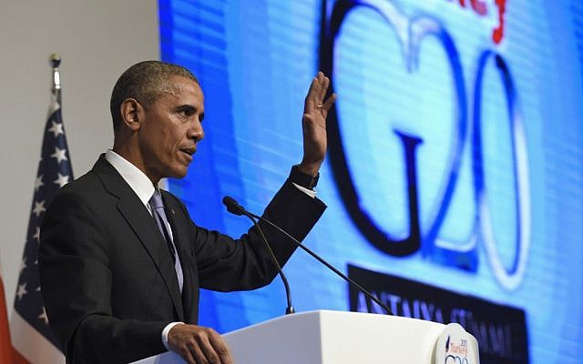 President Barack Obama concludes his news conference following the G20 Summit in Antalya, Turkey, Monday, November 16, 2015. (AP/Susan Walsh) President Barack Obama concludes his news conference following the G20 Summit in Antalya, Turkey, Monday, November 16, 2015. (AP/Susan Walsh)