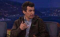 Nathan Fielder wears one of his Summit Ice jackets on Conan O'Brien's show, October 2015. (YouTube)