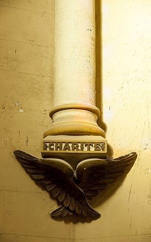 One of the restored hospital columns in the renovated W hotel (Courtesy Amit Geron)