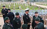 A memorial ceremony at the British military cemetery on Mount Scopus in Jerusalem (Shmuel Bar-Am)