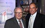Roger (L) and Edouard Cukierman at the Go4Israel conference, October 26, 1015 (Courtesy)