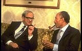 Yitzhak Navon with Egyptian President Anwar Sadat in 1980. (photo credit: GPO)