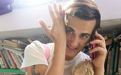 May Peleg, shown at the Jerusalem Open House, was an activist in Israel’s LBGT community. (Screenshot from Facebook/JTA)