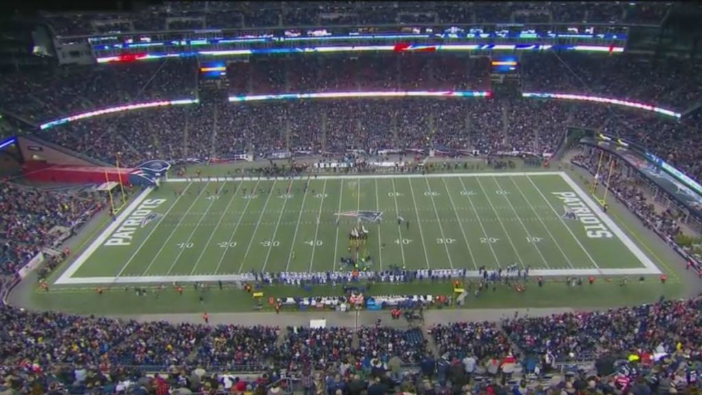 The November 23, 2015 Patriots game began with a moment of silence in memory of 18-year-old Ezra Schwartz killed in a terror attack in the West Bank. (screenshot/YouTube) The November 23, 2015 Patriots game began with a moment of silence in memory of 18-year-old Ezra Schwartz killed in a terror attack in the West Bank. (screenshot/YouTube)