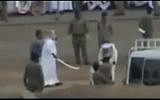 Screen capture from video allegedly showing a public beheading in Saudi Arabia. (YouTube/tnycman)