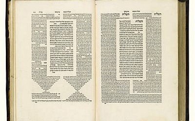 Illustrative: This undated photo provided by Sotheby's in New York shows the first-ever printing of the Talmud in Venice in the 1520s.  (Sotheby's via AP)