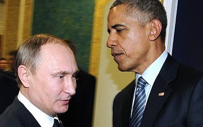 President Barack Obama meets Russian President on the sidelines of the UN conference on climate change - COP21, November 30, 2015 (Photo by AFP Photo/Sputnik/Mickhail Klimentyev)