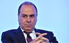 Interior Minister Silvan Shalom attends the Mediterranean Dialogues (MED), a three-day conference on security in the Mediterranean region, on December 11, 2015 in Rome. (AFP PHOTO/ALBERTO PIZZOLI)