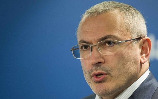 Mikhail Khodorkovsky, founder of Open Russia, speaking on "Russia's Strategic Interest with the West," at the Atlantic Council in Washington, DC, June 17, 2015. (AFP/JIM WATSON) Mikhail Khodorkovsky, founder of Open Russia, speaking on "Russia's Strategic Interest with the West," at the Atlantic Council in Washington, DC, June 17, 2015. (AFP/JIM WATSON)