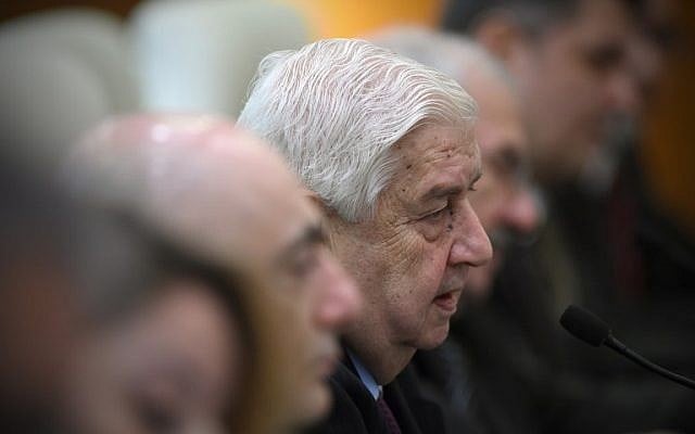 Syria's Foreign Minister Walid Moallem during a meeting in Beijing on December 24, 2015 (AFP/Wang Zhao) Syria's Foreign Minister Walid Moallem during a meeting in Beijing on December 24, 2015 (AFP/Wang Zhao)