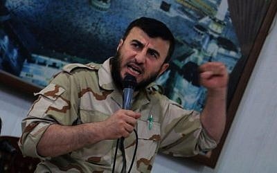 Zahran Allouch, deceased head of the Jaish al-Islam (Islam Army) Syrian rebel group on July 21, 2015 (Amer Almohibany/AFP)