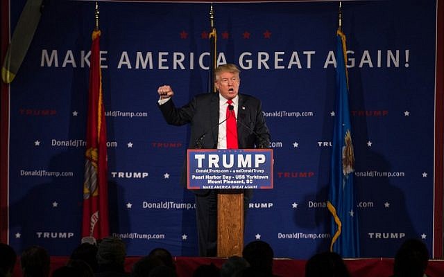 Republican presidential candidate Donald Trump speaks to the crowd at a Pearl Harbor Day Rally at the U.S.S. Yorktown December 7, 2015 in Mt. Pleasant, South Carolina. Sean Rayford/Getty Images/AFP) Republican presidential candidate Donald Trump speaks to the crowd at a Pearl Harbor Day Rally at the U.S.S. Yorktown December 7, 2015 in Mt. Pleasant, South Carolina. Sean Rayford/Getty Images/AFP)