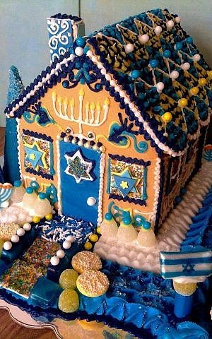 Gingerbread house made by Lauren Katz for 2014 Manischewitz Hanukkah contest. (Courtesy)