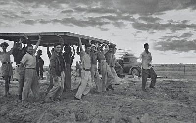 Pioneers build a new settlement in 1949. (Courtesy KKL-JNF/Avraham Malovsky)