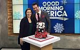 Lauren Katz appears on Good Morning America with judge Johnny Iuzzini after winning the Great Holiday Baking Show, December 22, 2015. (Courtesy)