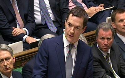 In this video grab, Britain's Chancellor of the Exchequer George Osborne speaks during Prime Minister's Questions in the House of Commons, London, Wednesday Dec. 9, 2015. (PA via AP)